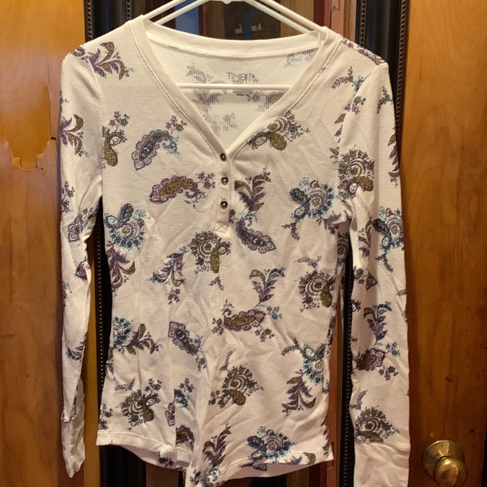 White thermal long sleeve small
